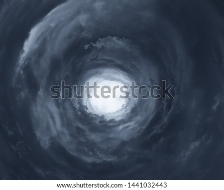 Cloudscape with eye of hurricane