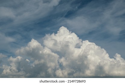 Cloudscape on heaven.  White cloud original shape in blue sky abstract background.