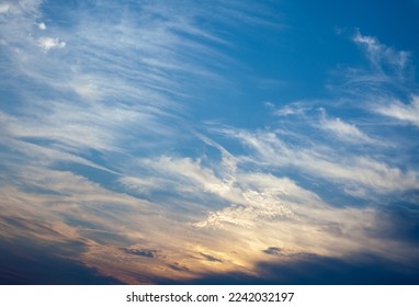 Cloudscape with the sun behind the clouds. Cloudy sky. - Shutterstock ID 2242032197