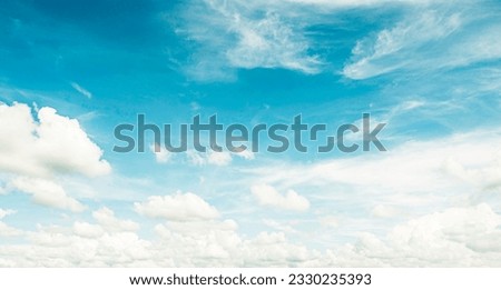 Cloudscape. White cloud and blue blue sky
