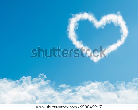Cloud-shaped heart on a sky
