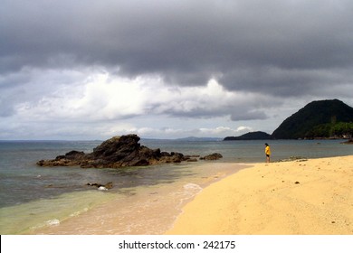 cloudy beach