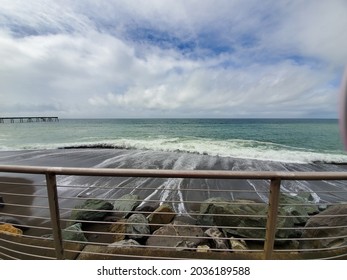 Cloudy California Coast Line Pier