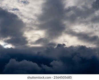 Cloudy and dark sky in the evening