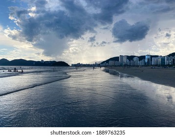 Cloudy Day At Gonzaga Beach In The City Of Santos.