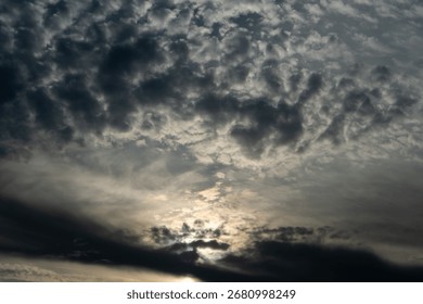 Cloudy dramatic sky at sunset