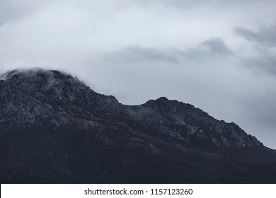Cloudy and Moody Mountain Range
