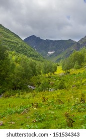 cloudy mountain scene