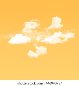 Cloudy with orange sky background
