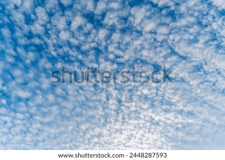 cloudy sky background for wallpaper and design, day skyscape with white beautiful clouds and blue sky. nature landscape