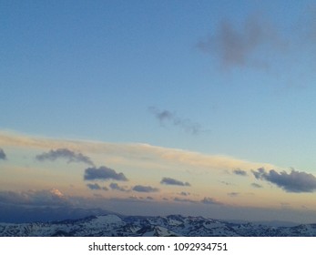 Cloudy sky in the mountain at sunset