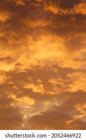 Cloudy sky natural orange colours in the morning, abstract backgrounds 