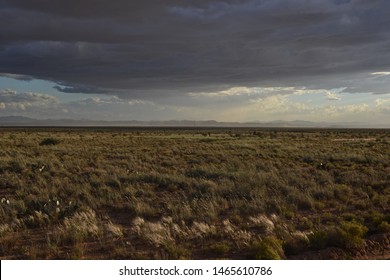 Cloudy Sky In New Mexico Desert. 