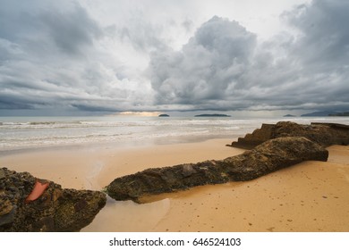 Cloudy sky over the beach