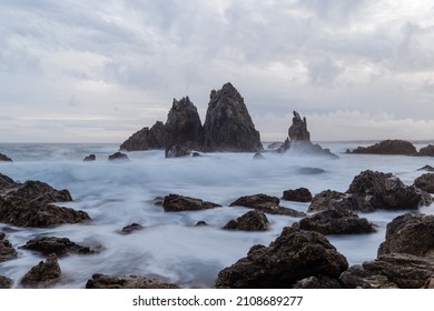 Cloudy Sky Over Camel Rock, Sapphire Coast, NSW, Australia.