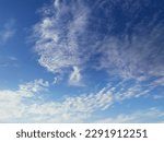 cloudy sky, special clouds in the sky, blue sky, many clouds, dry landscape in Spain