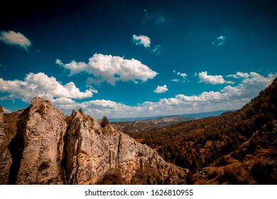 cloudy sky through the mountains