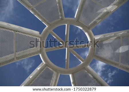 Similar – Basketball hoop from the frog’s perspective in front of a blue sky