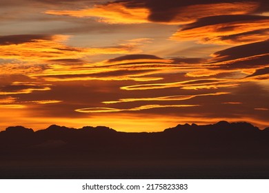 Cloudy Sunrise Over False Bay, South Africa