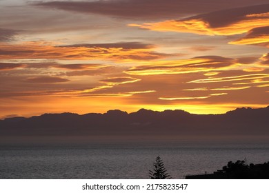 Cloudy Sunrise Over False Bay, South Africa