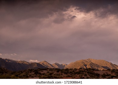
cloudy sunset in the mountains 