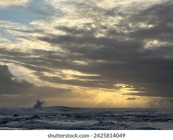 Cloudy Sunset Over the Ocean