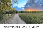 Cloudy Sunset Over an Olathe Kansas Public Walking Trail