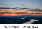 Cloudy sunset over a river