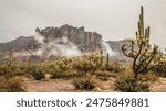 Cloudy Superstition Mountains in Apache Junction Arizona