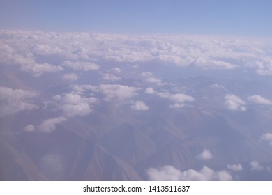 cloudy view from the airplane window 