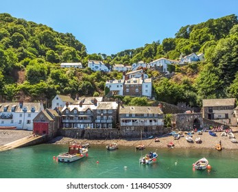 Clovelly Charming Fishing Village On The Atlantic Ocean Coast, Devon, England