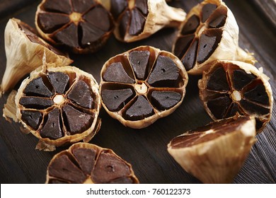 Cloves of black garlic 
