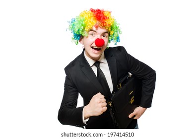 Happy Businessman Suit Clown Costume Waving Stock Photo (Edit Now ...