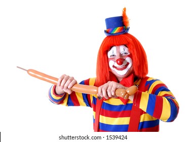 Clown Making Toy Balloon Animals