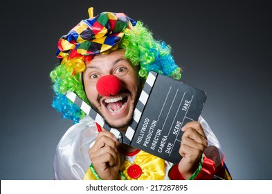 Clown With Movie Clapper Board