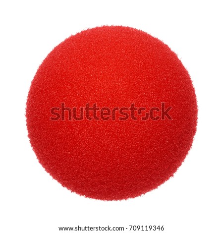 Clown nose on white background