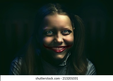 Clown Teen Girl With A Sinister Smile