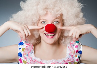 Funny Kid Clown Looking Through Hole Stock Photo 599067695 | Shutterstock