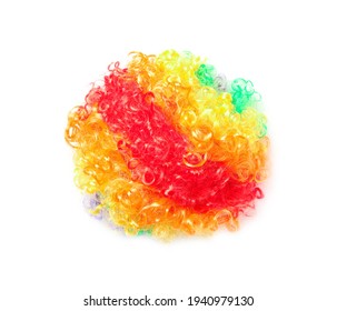 Clown Wig Isolated On White, Top View