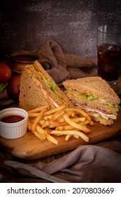 Club House Style Sandwich With Fries