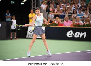 CLUJ, ROMANIA - JUNE 15, 2019: Tennis Player Legend Simona Halep Playing Against Daniela Hantuchova During The Sports Festival