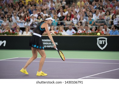 CLUJ, ROMANIA - JUNE 15, 2019: Tennis Player Daniela Hantuchova Playing Against Simona Halep During The Sports Festival