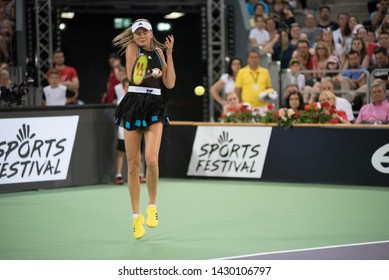 CLUJ, ROMANIA - JUNE 15, 2019: Tennis Player Daniela Hantuchova Playing Against Simona Halep During The Sports Festival