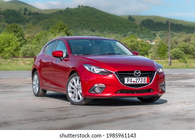 Cluj-Napoca, Cluj; Romania-23.05.2021-Mazda 3 is among the very best in its class, a best-driving small cars, with efficient engines and smooth transmissions that help give it a more premium feel 