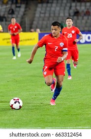 CLUJ-NAPOCA, ROMANIA - 13 JUNE 2017: Chile's Alexis Sanchez In Action During The Romania Vs Chile Friendly, Cluj-Napoca, Romania - 13 June 2017