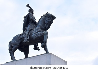 CLUJ-NAPOCA, ROMANIA - DECEMBER 2021: Michael The Brave Statue.