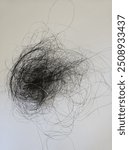 Clumps of loose hair stuck to it, isolated on white background.