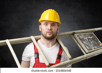 Clumsy Worker With Ladder