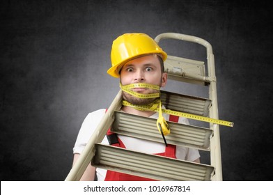 Clumsy Worker With Measure Tape