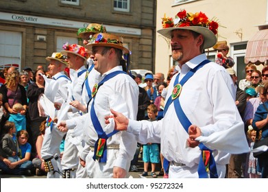 CLUN, UK MAY 2: Morris Dancers In The Village Square In Clun, Shropshire, UK, May 2, 2011; Celebrating The May Day Bank Holiday.